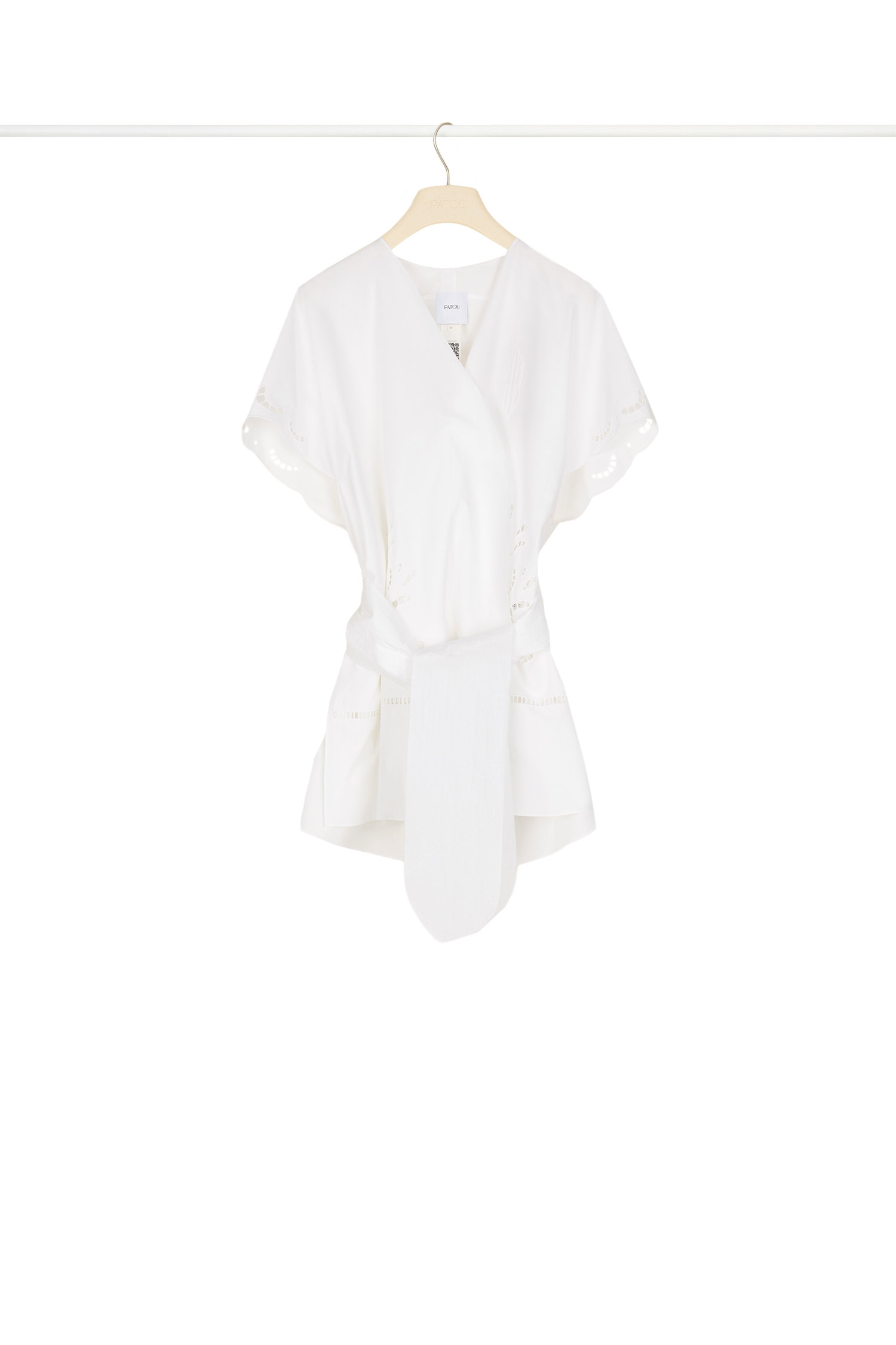 Haut en coton à broderie ajourée - Blanc