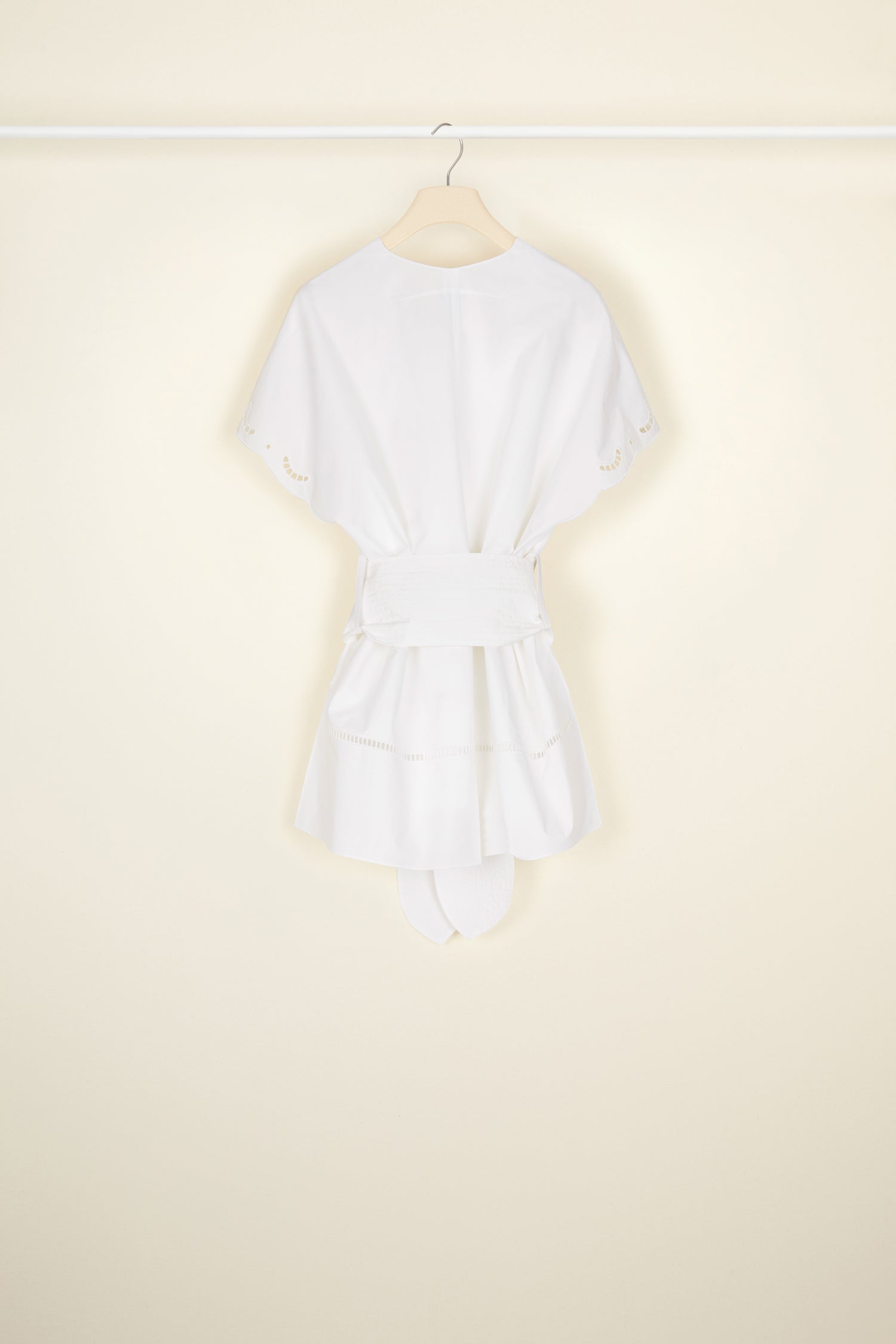 Haut en coton à broderie ajourée - Blanc