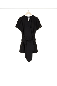 Haut en coton à broderie ajourée - Noir
