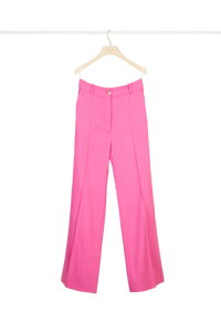 Pantalon droit en laine vierge - Framboise