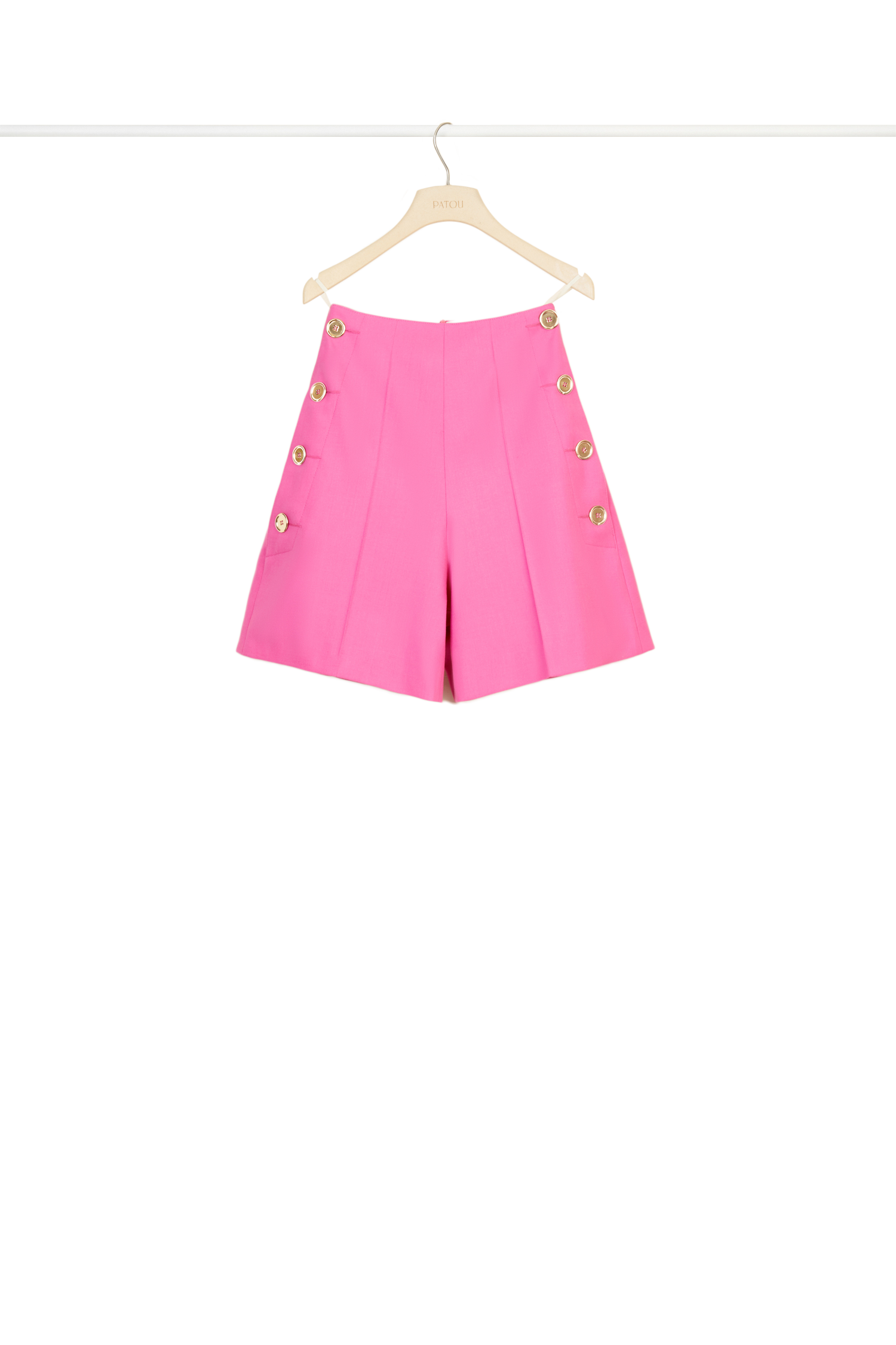 Short taille haute en laine vierge
 - Framboise