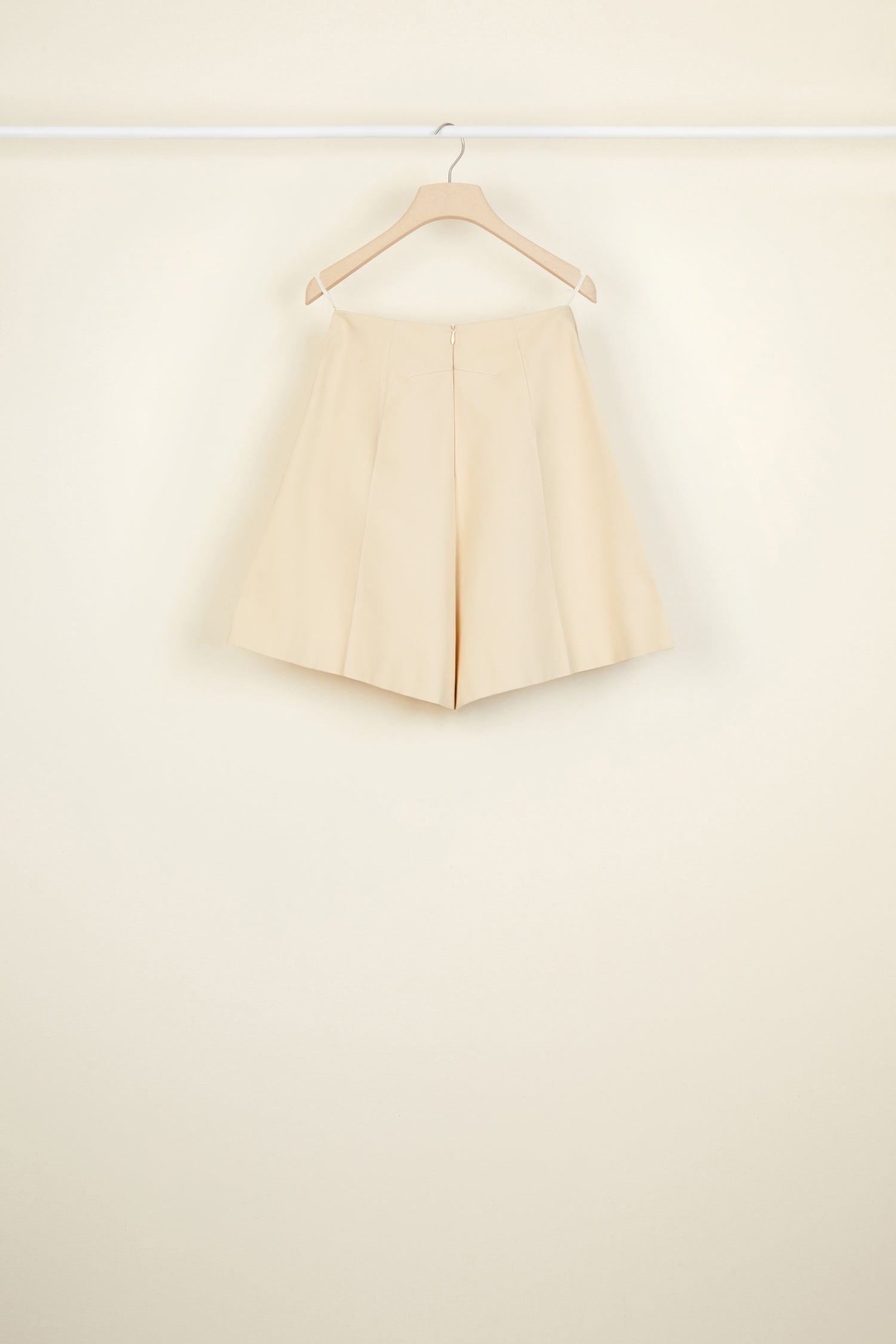 Short en coton à taille haute - Vanille