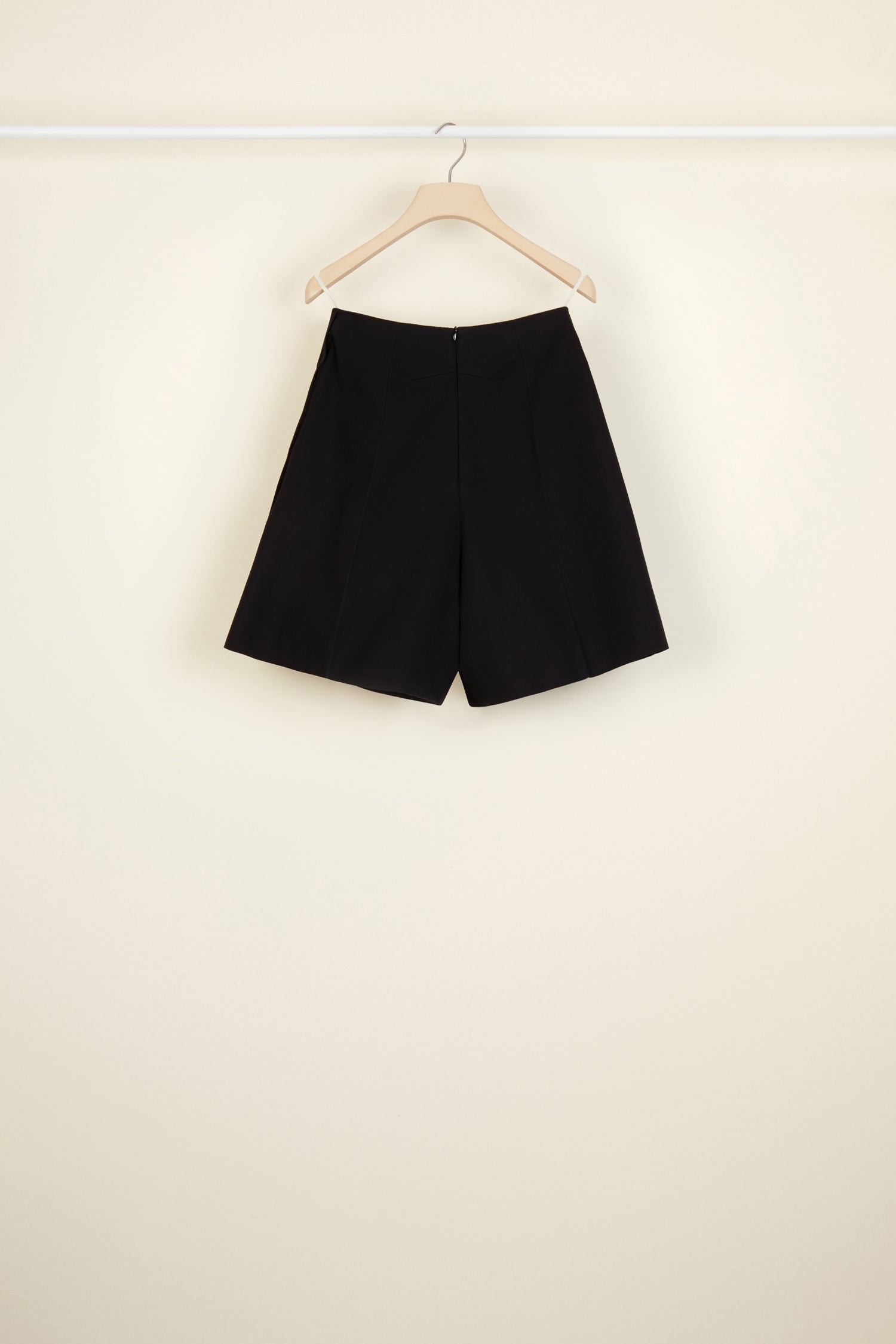 Short en coton à taille haute - Noir