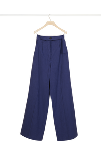 Pantalon ample en seersucker - Bleu Persan