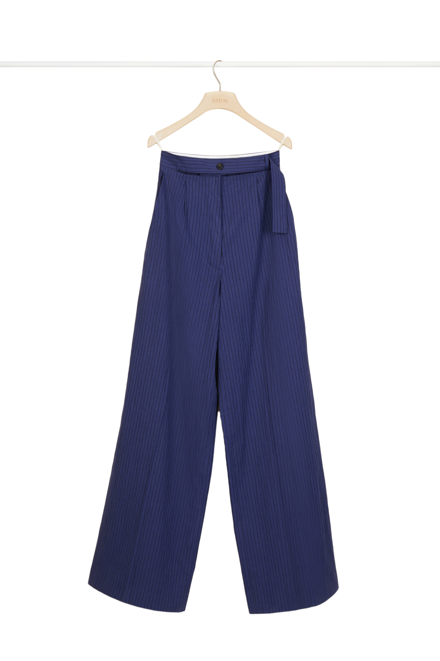 Pantalon ample en seersucker - Bleu Persan