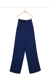 Pantalon ample en laine d'été - Bleu Persan