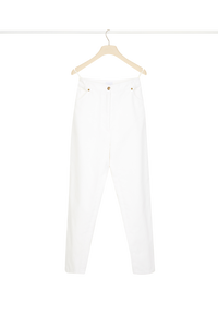 Pantalon fuselé en velours côtelé - Perle