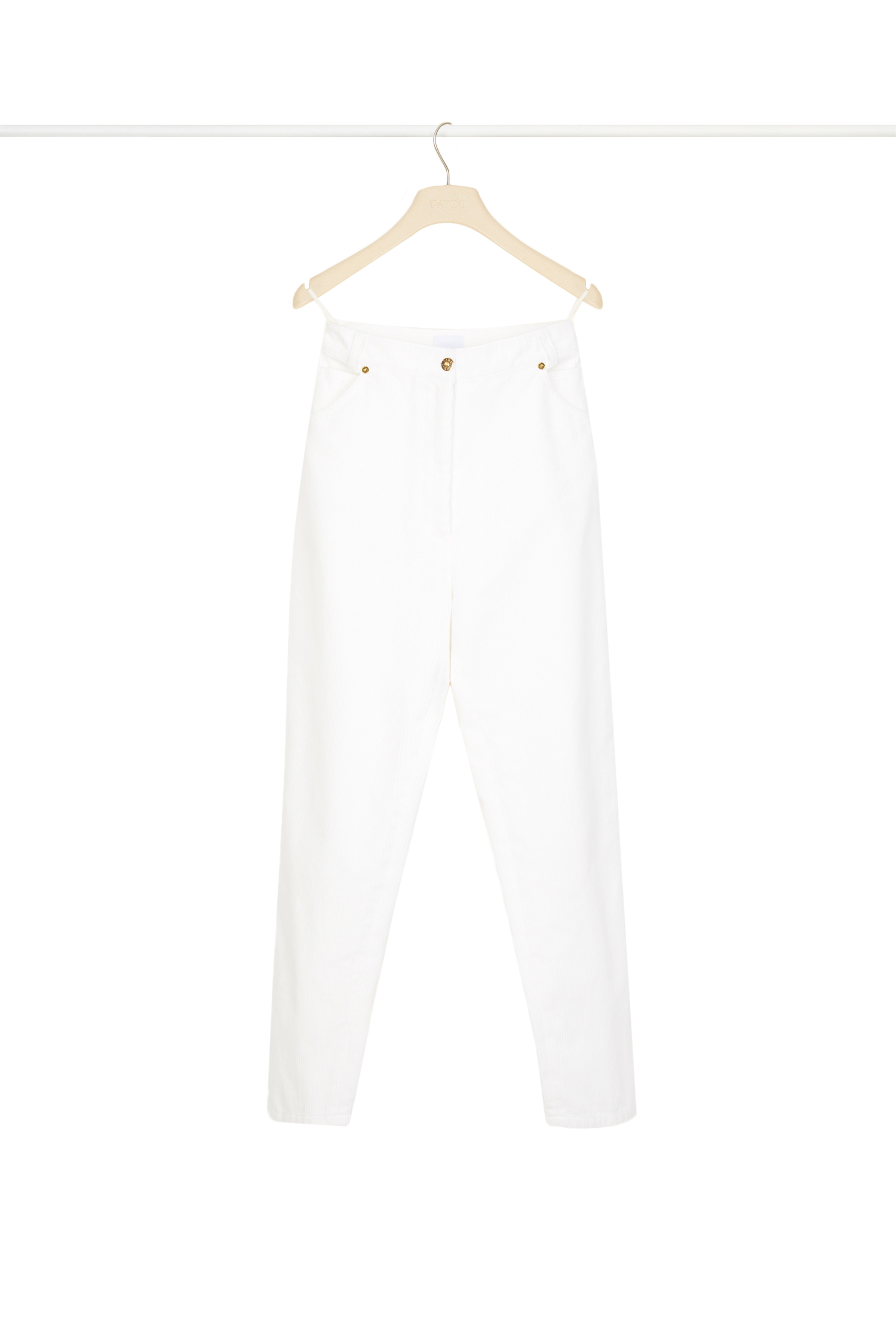 Pantalon fuselé en velours côtelé - Perle