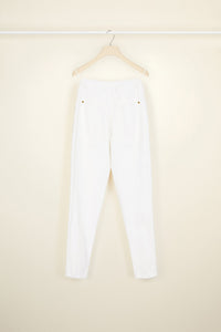 Pantalon fuselé en velours côtelé - Perle
