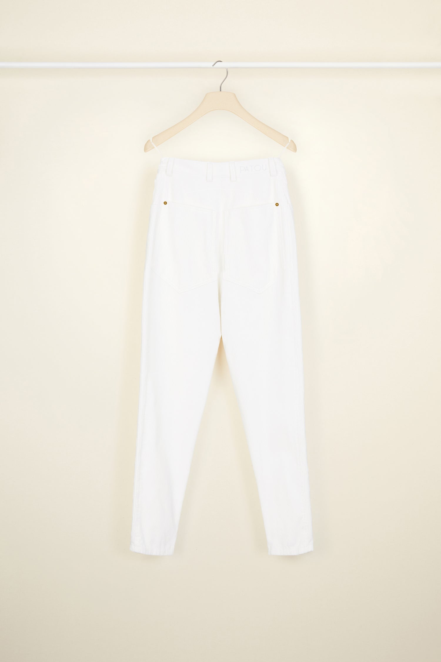 Pantalon fuselé en velours côtelé - Perle