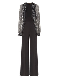 Combinaison E.Franchi manches en tulle - Noir
