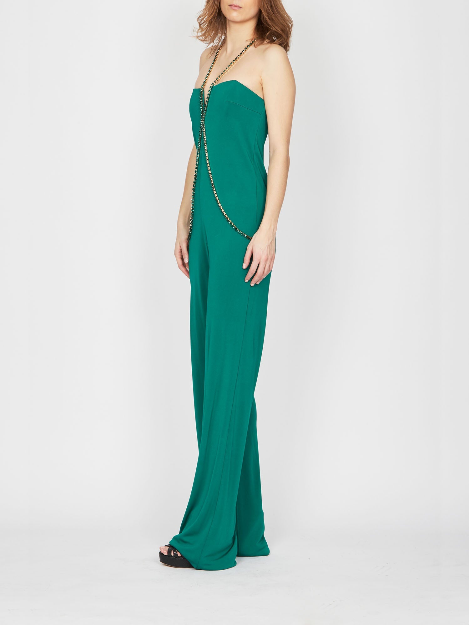 Combinaison E.Franchi décolleté en perles - Verde