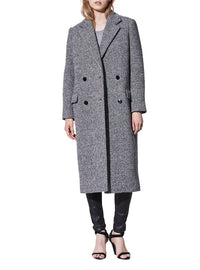 Manteau Sikinos en laine - Grey & Ecru