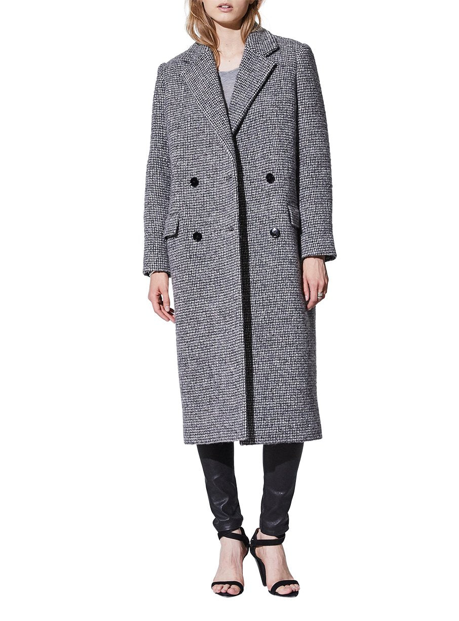 Manteau Sikinos en laine - Grey & Ecru