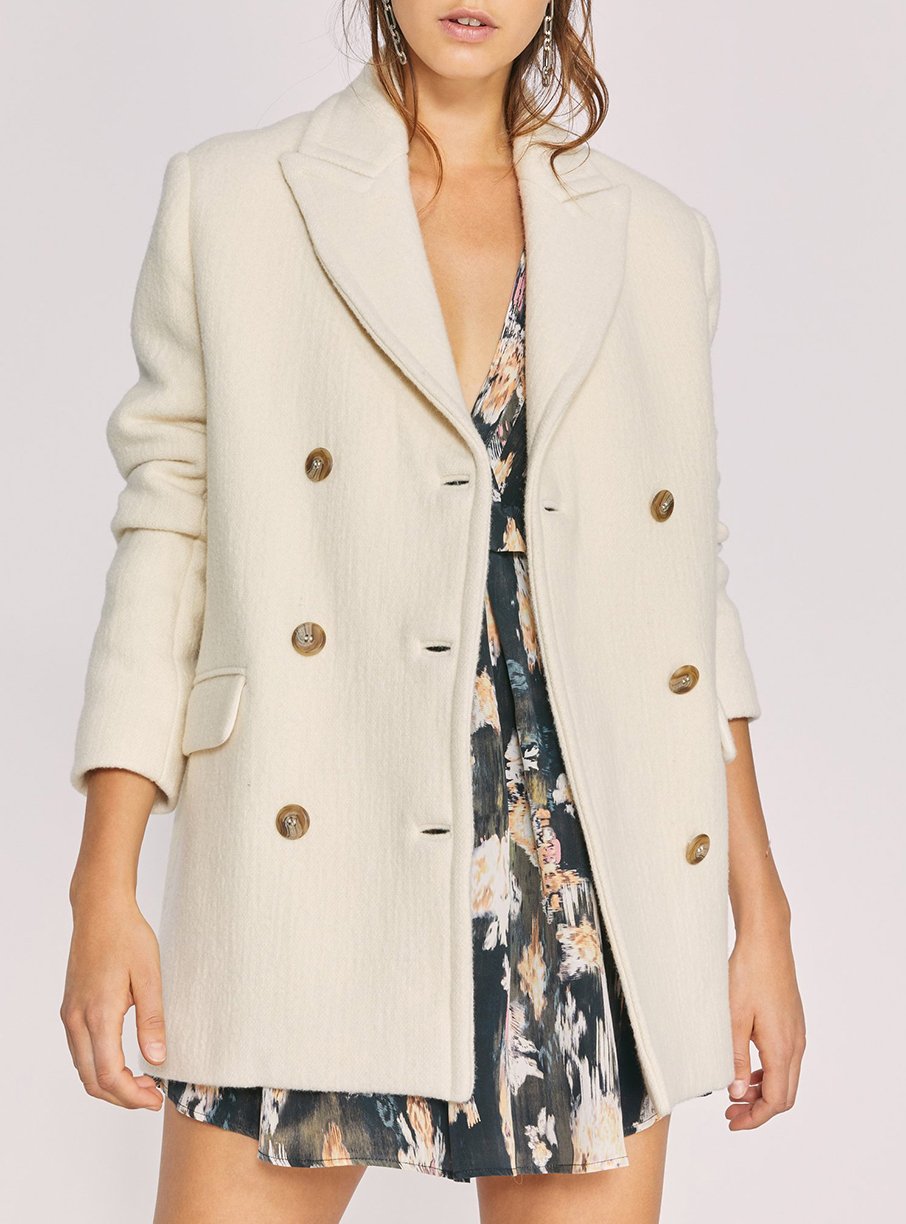 Manteau Tolvak en laine - Ecru