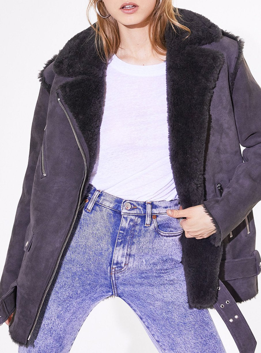 Peau Lainée Comody en cuir - Anthracite