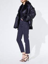 Peau Lainée Zumar en cuir - Black