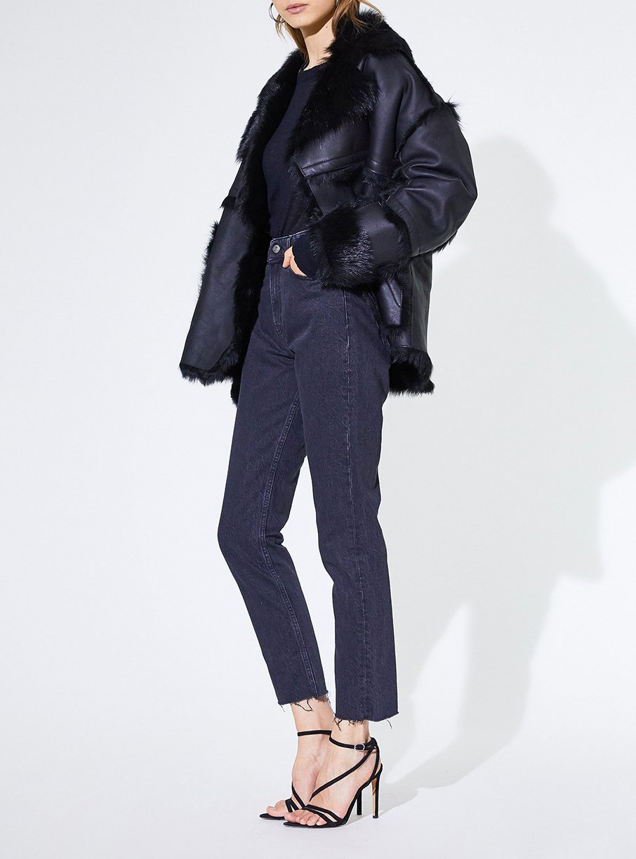 Peau Lainée Zumar en cuir - Black