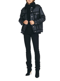 Peau Lainée Kwood en cuir - Black