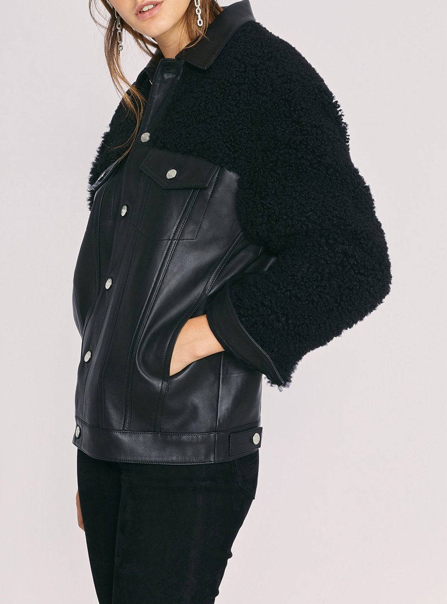 Veste Novus en cuir - Black