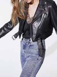 Perfecto Leufy en cuir - Black