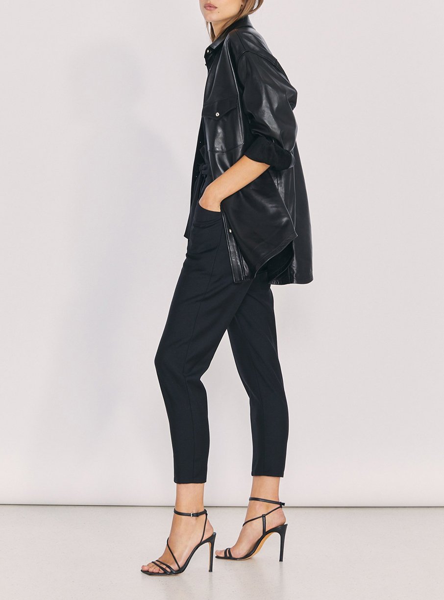 Surchemise Edda en cuir - Black