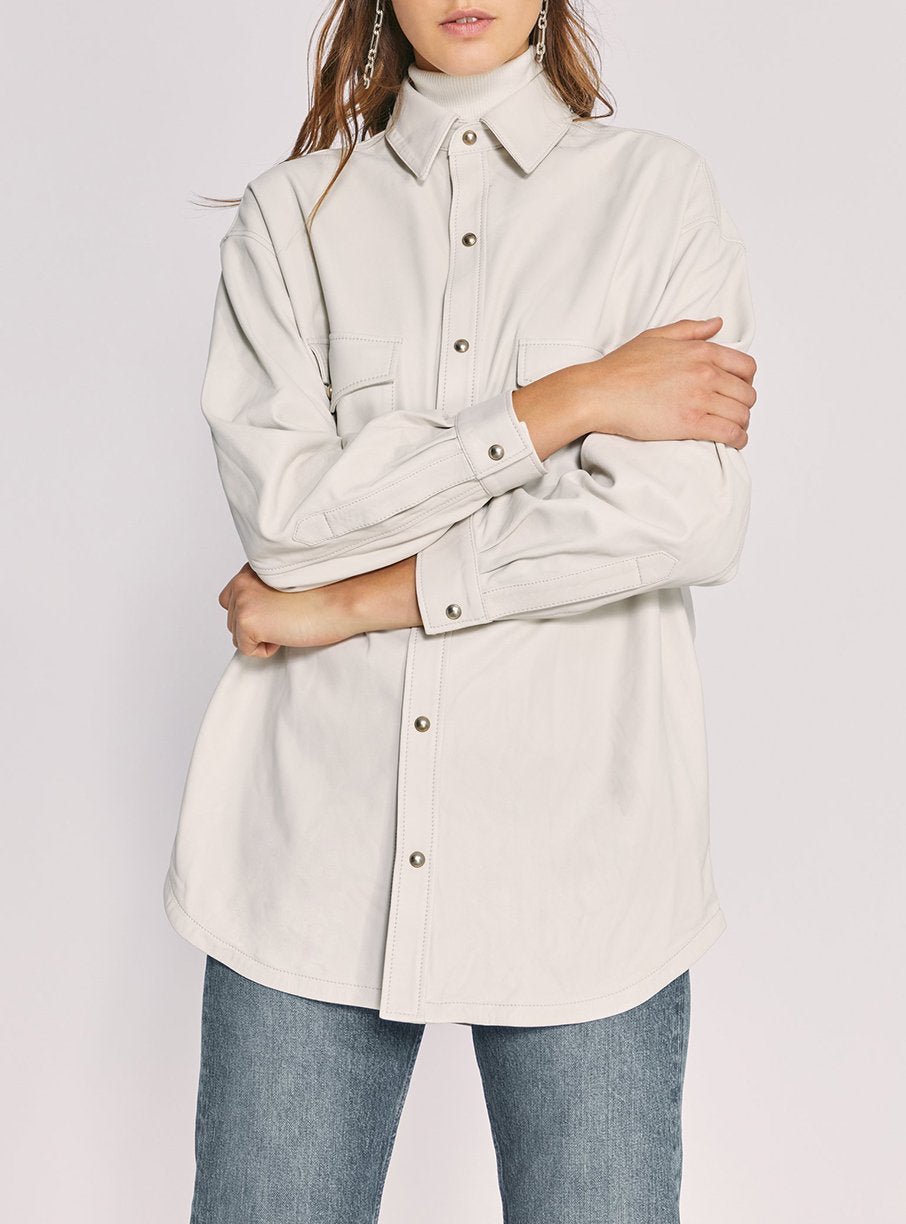 Surchemise Edda en cuir - Off White