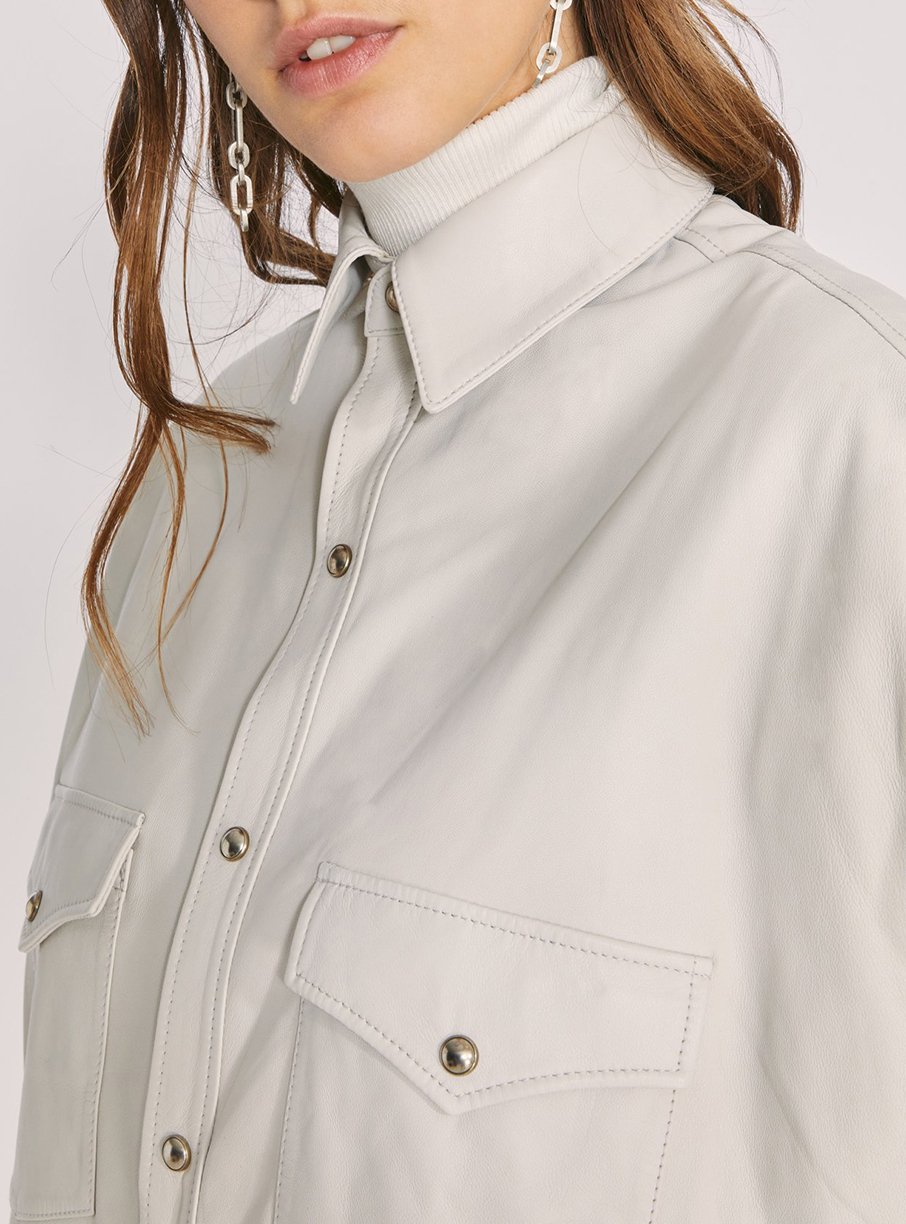 Surchemise Edda en cuir - Off White