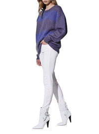 Pull Elkins en mohair - Stripe Blue