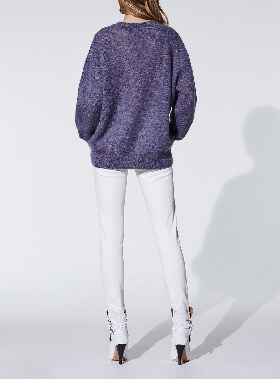 Pull Elkins en mohair - Stripe Blue