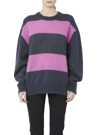 Pull Elkins en mohair - Grey & Pink