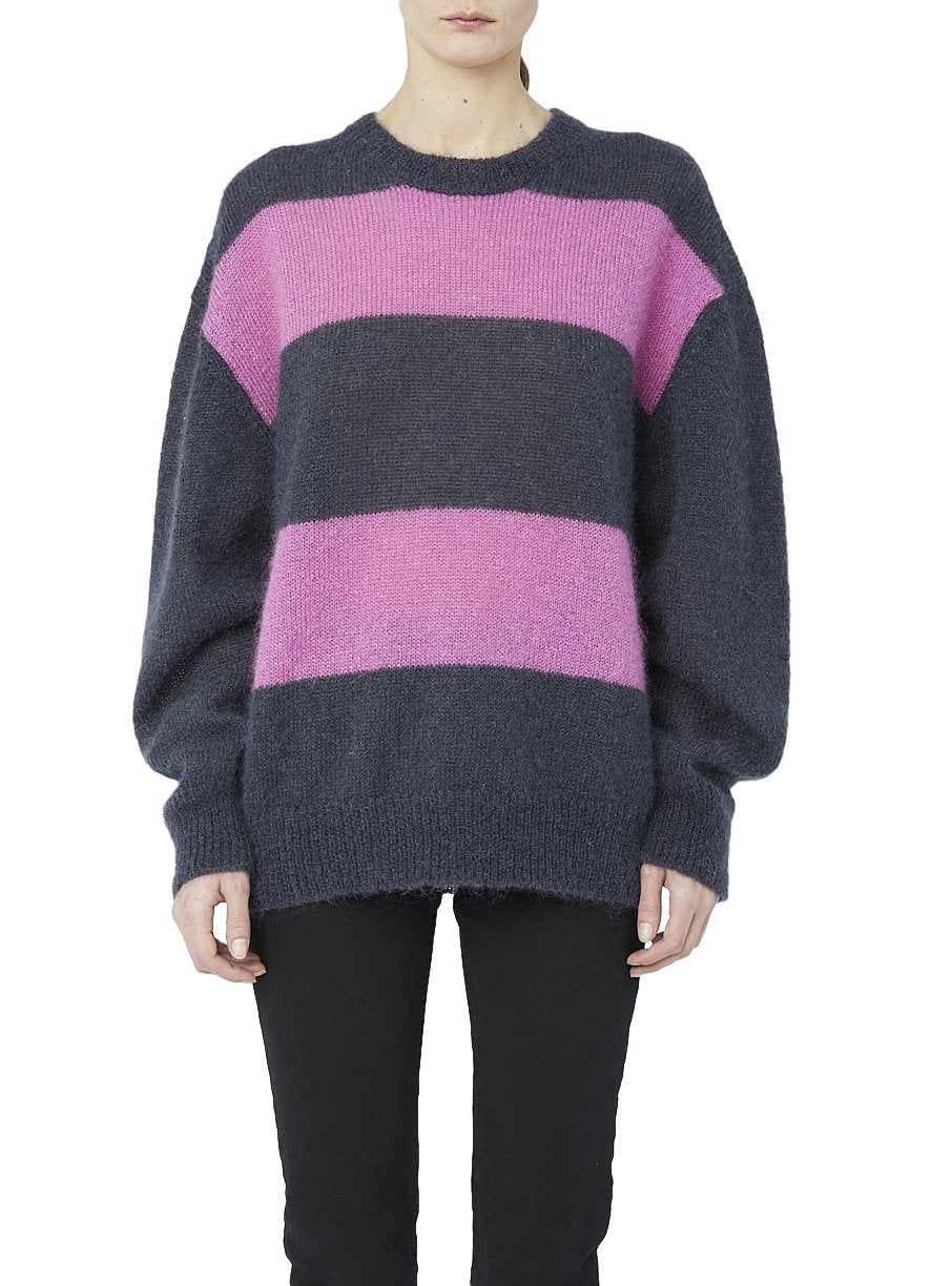 Pull Elkins en mohair - Grey & Pink