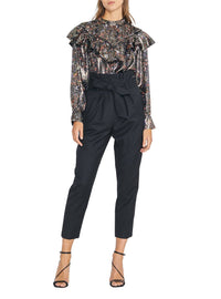 Top Meysam en soie - Black Multico