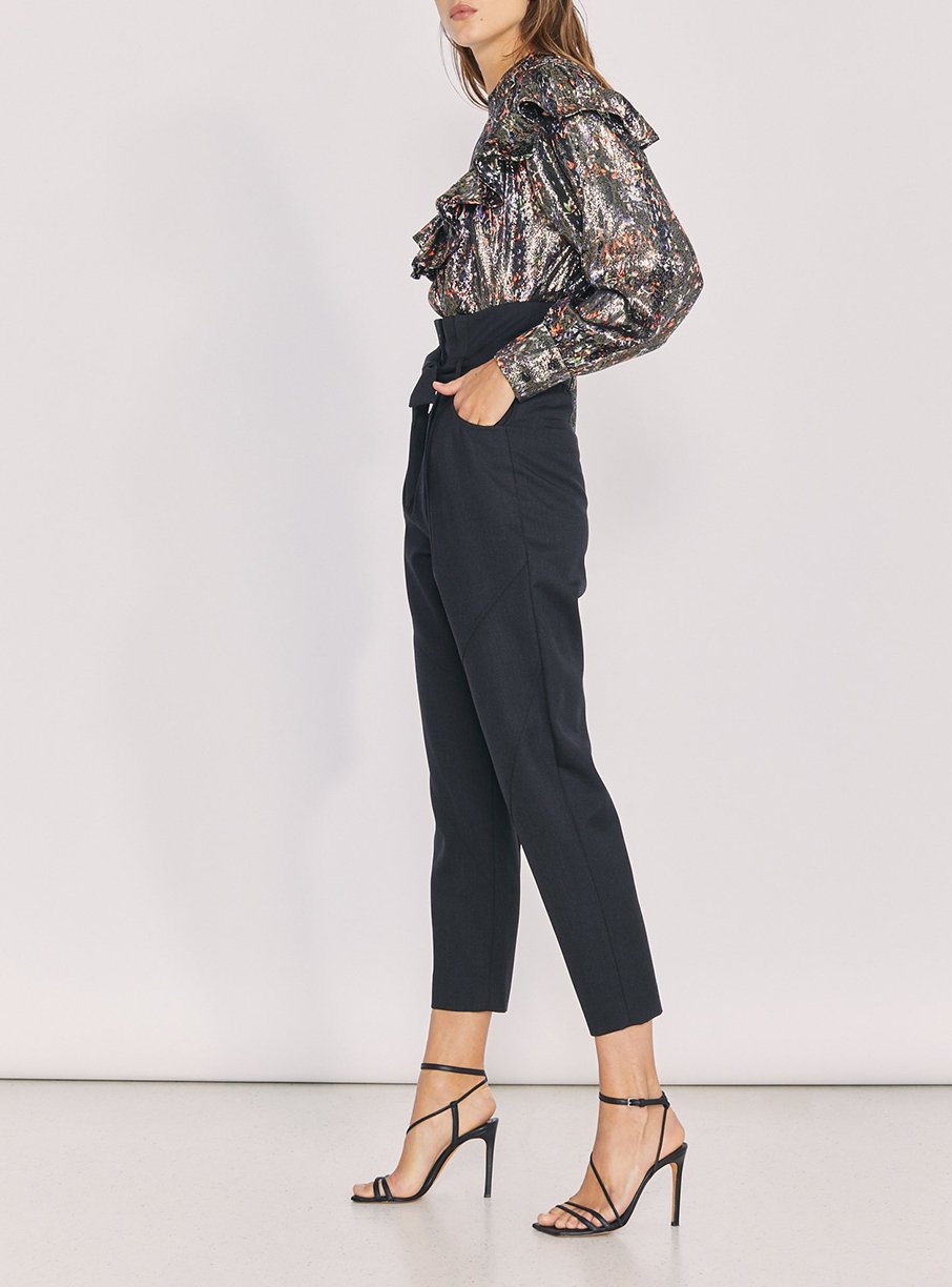 Top Meysam en soie - Black Multico