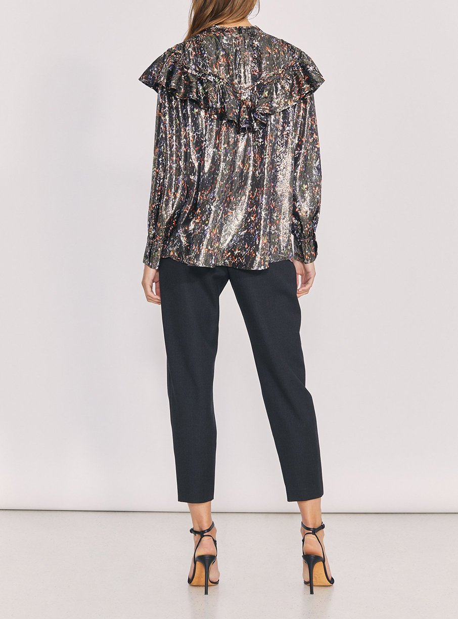Top Meysam en soie - Black Multico