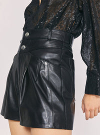 Short Harald en cuir - Black