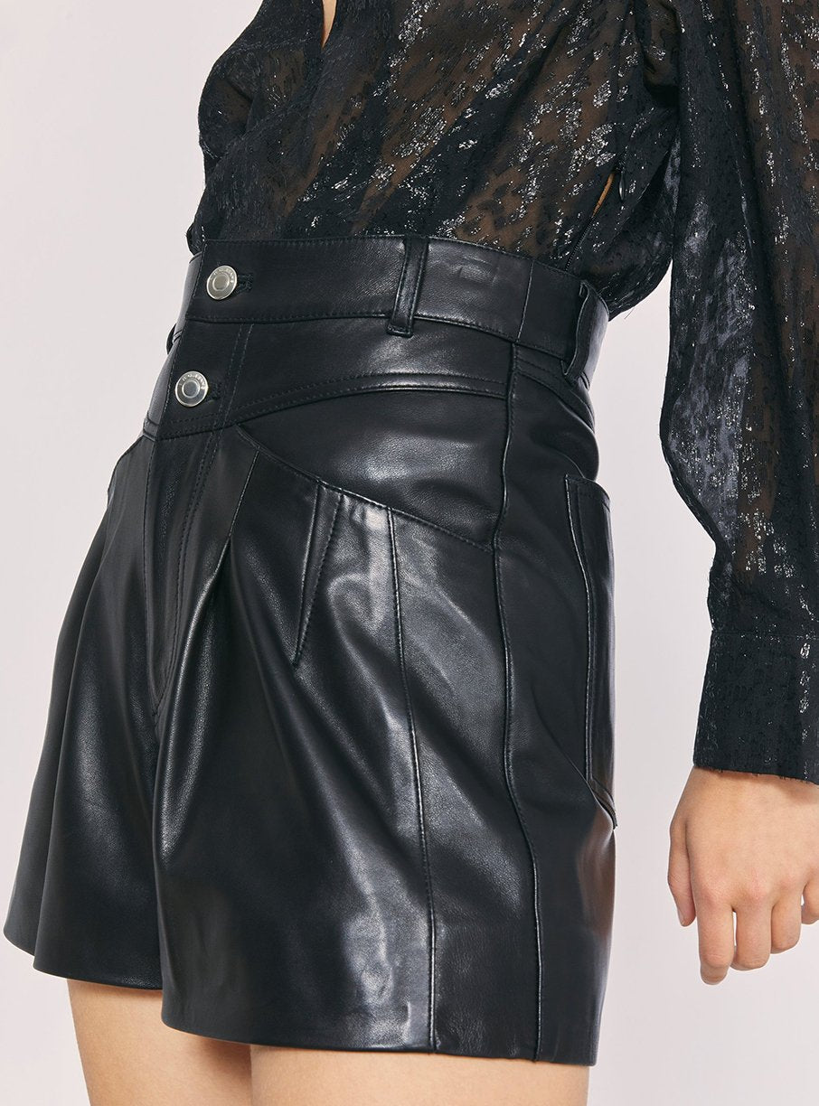 Short Harald en cuir - Black