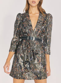 Robe Milad en soie - Black Multico