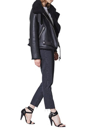 Peau Lainée Dries en cuir - Black