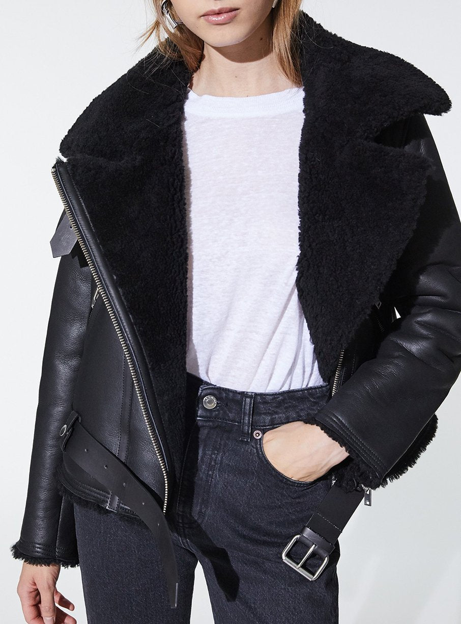 Peau Lainée Dries en cuir - Black