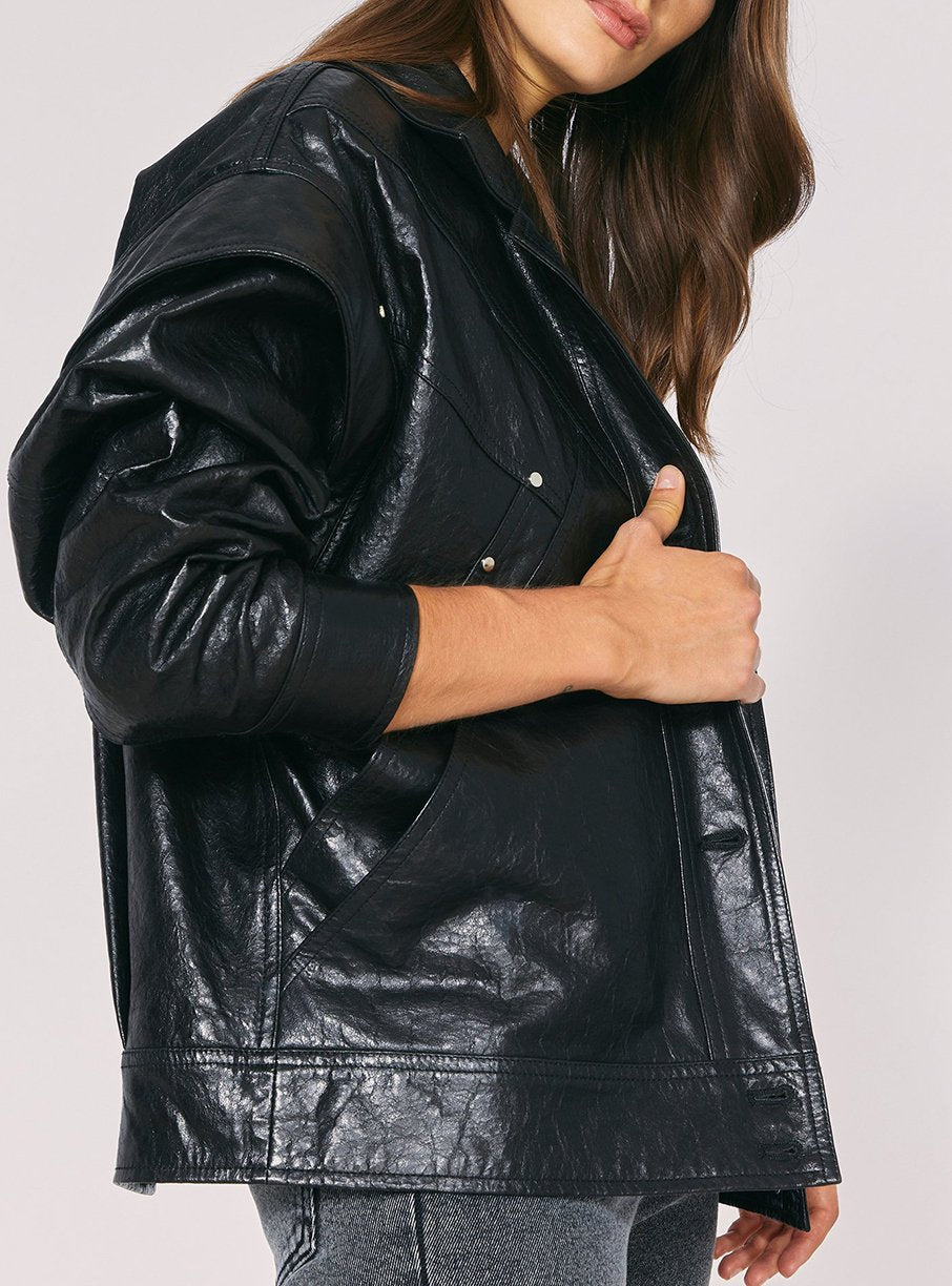 Blouson Malaspy en cuir - Black