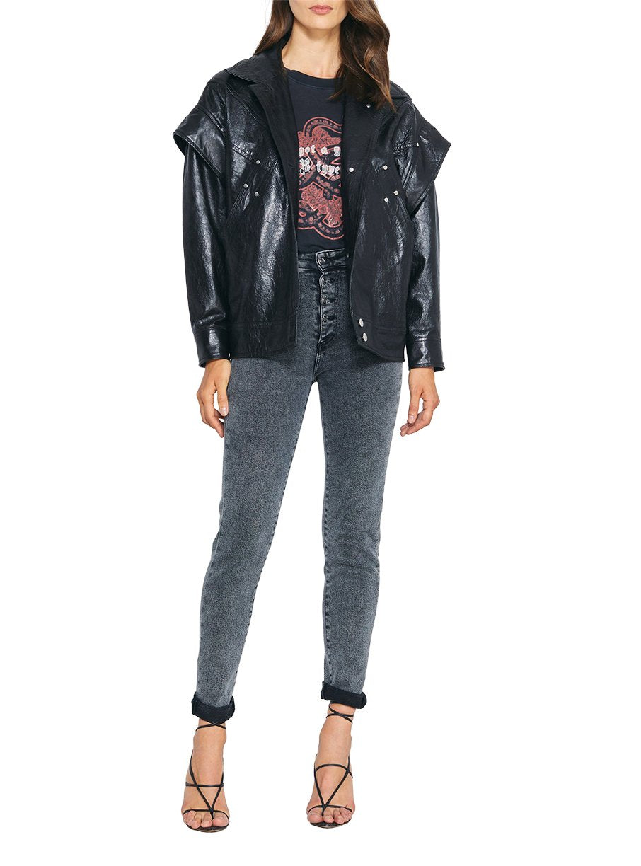 Blouson Malaspy en cuir - Black