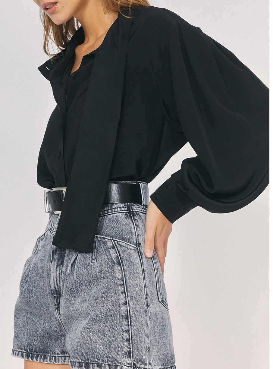 Top Malaca en soie - Black