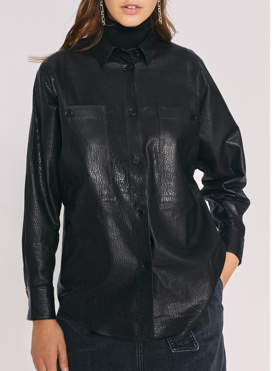 Chemise Peters en cuir - Black