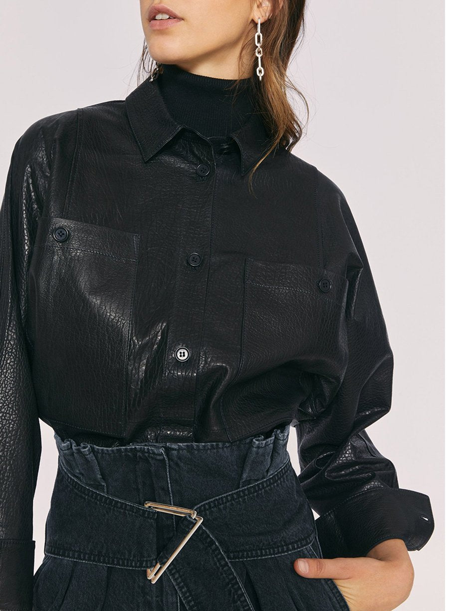 Chemise Peters en cuir - Black