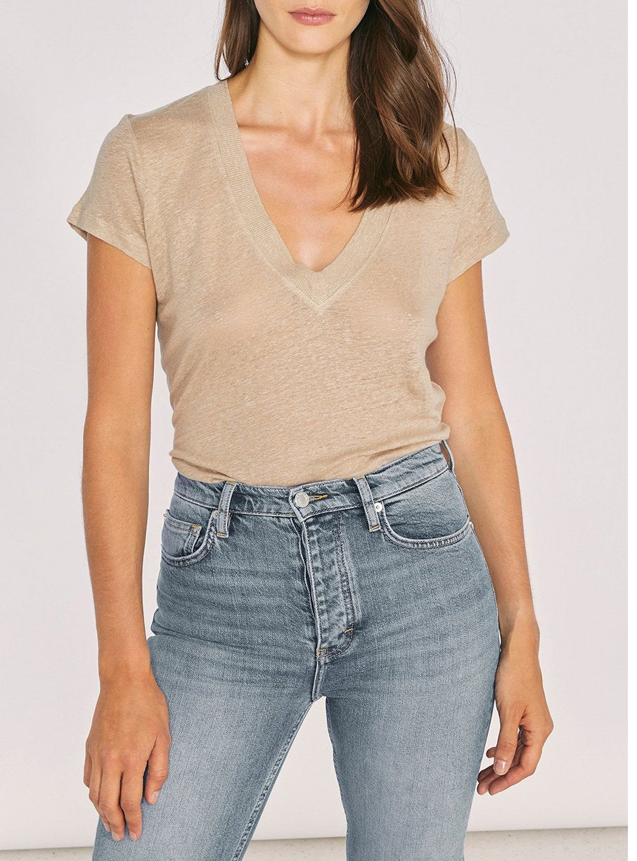 T-Shirt Rodeo en lin - Beige & Stone Grey