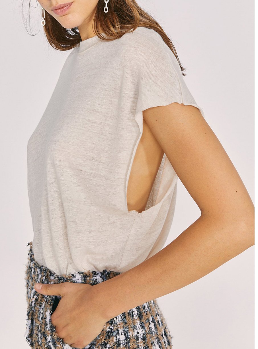 Debardeur Windy en lin - Cream Pearl