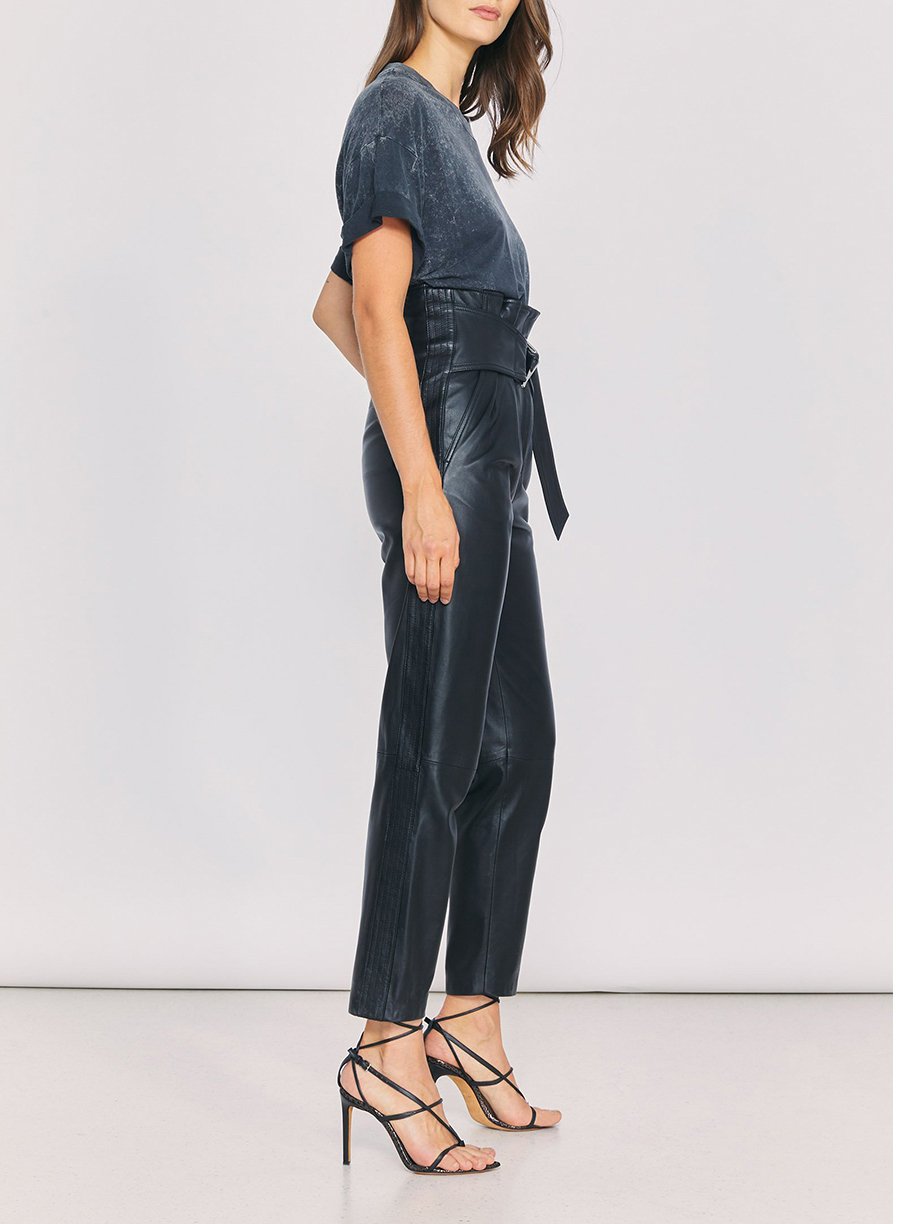 Pantalon Husvik en cuir - Black