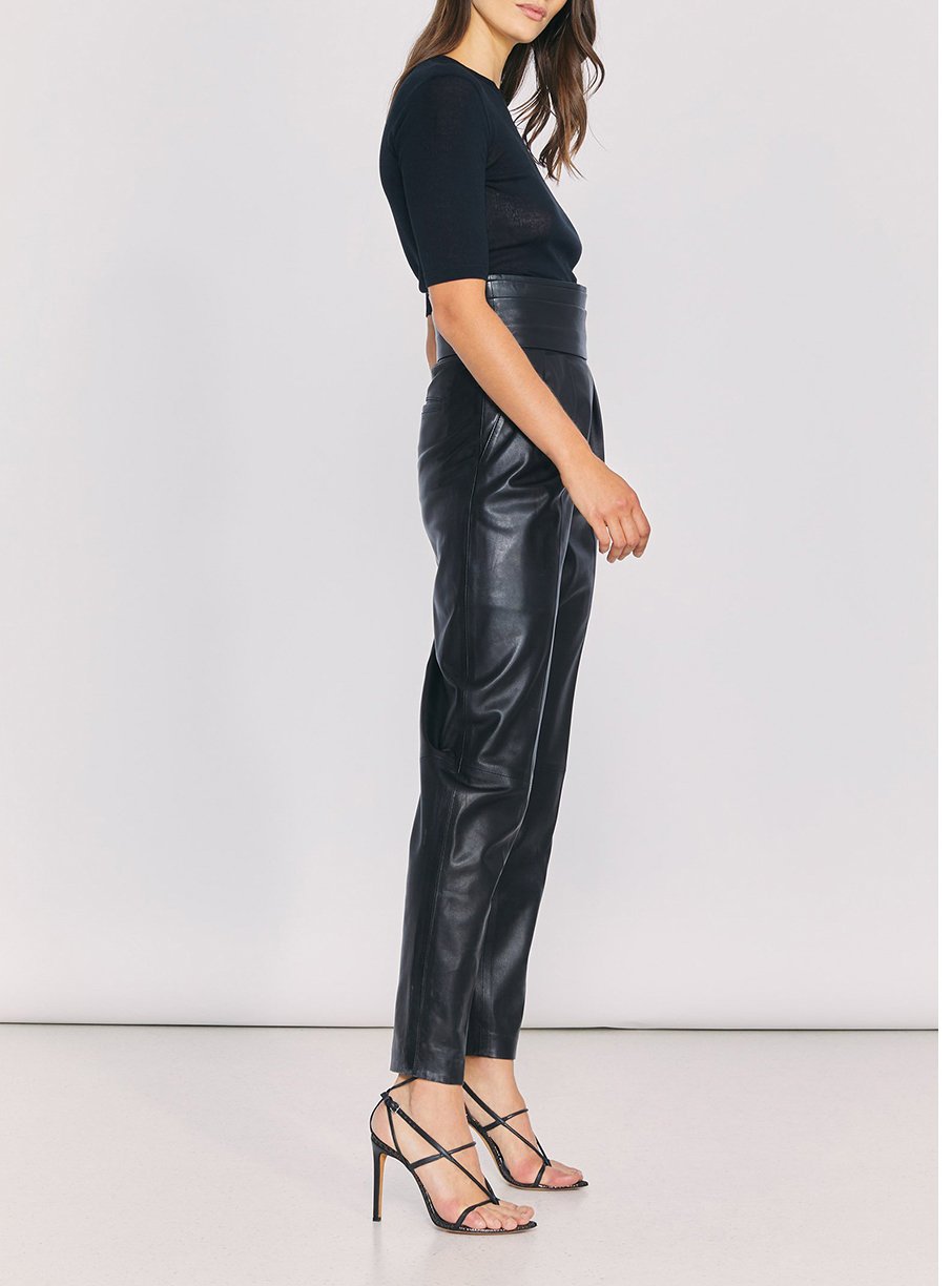 Pantalon Larsen en cuir - Black