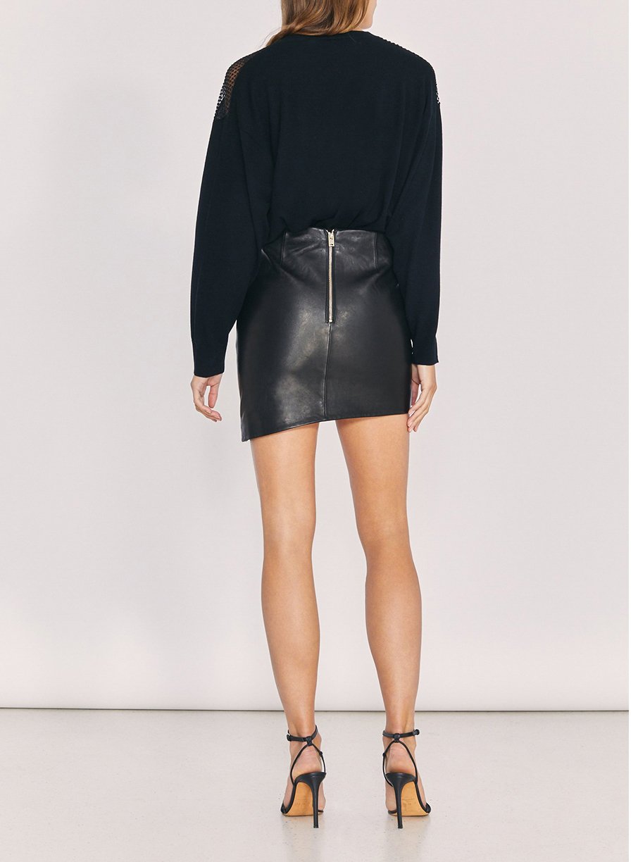 Jupe Hemy en cuir - Black